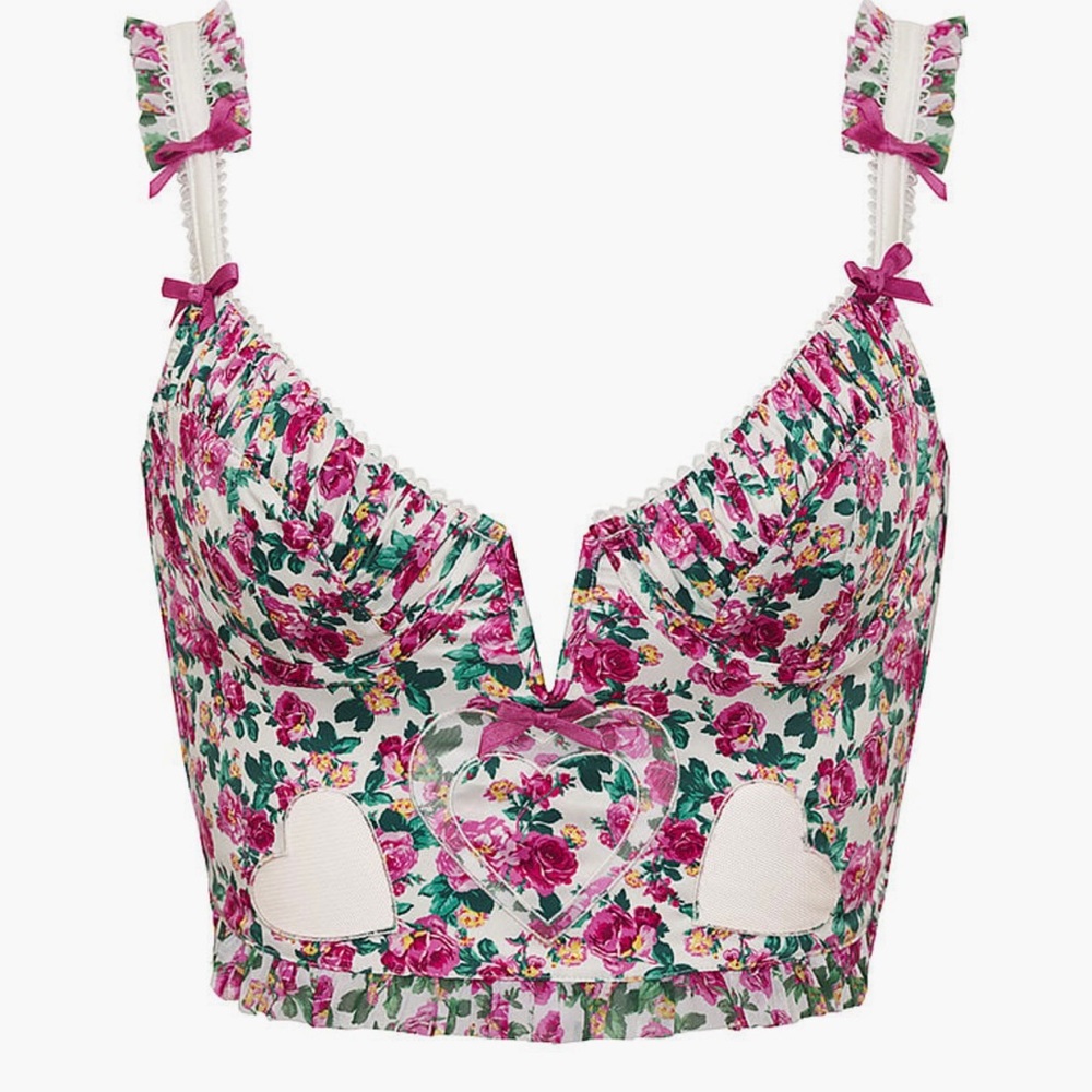 For Love and Lemons corset w/mesh hearts! Wear as top or lingerie!$119 S-M! NWT!